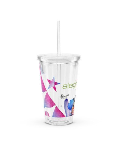 Clear plastic tumbler