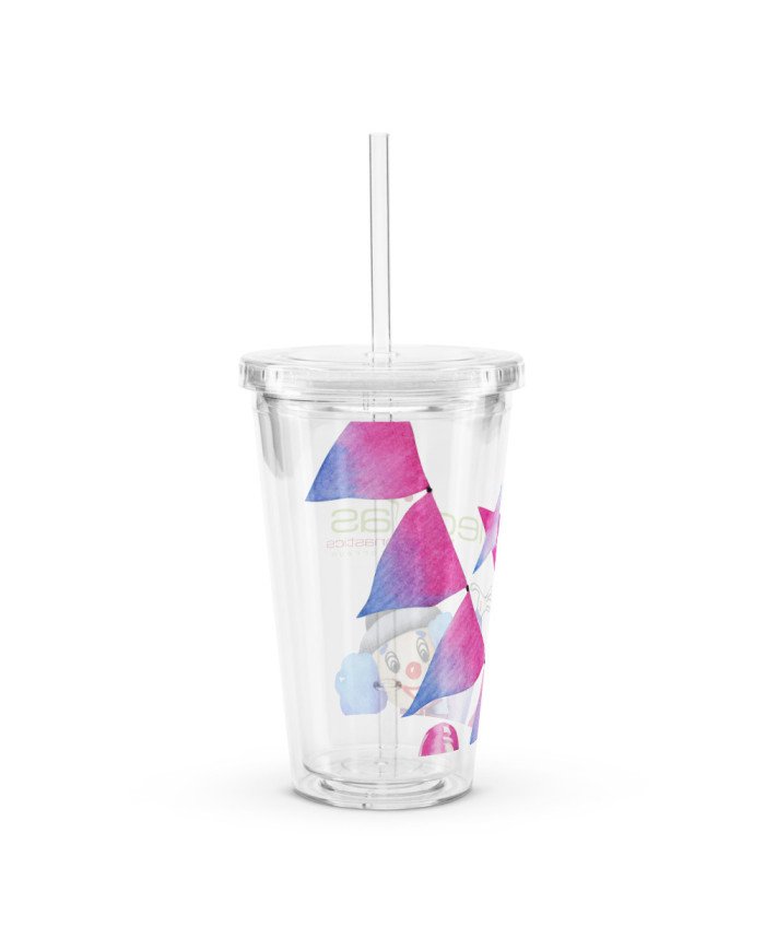 Clear plastic tumbler