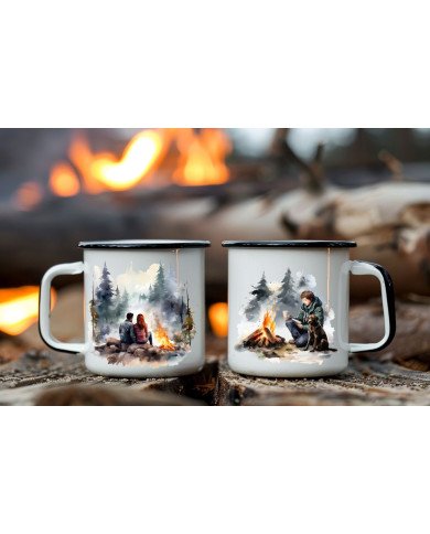 Taza Esmaltada  de Metal 12 oz