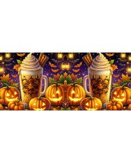 Taza Cerámica 11 oz Calabazas y Latte de Otoño